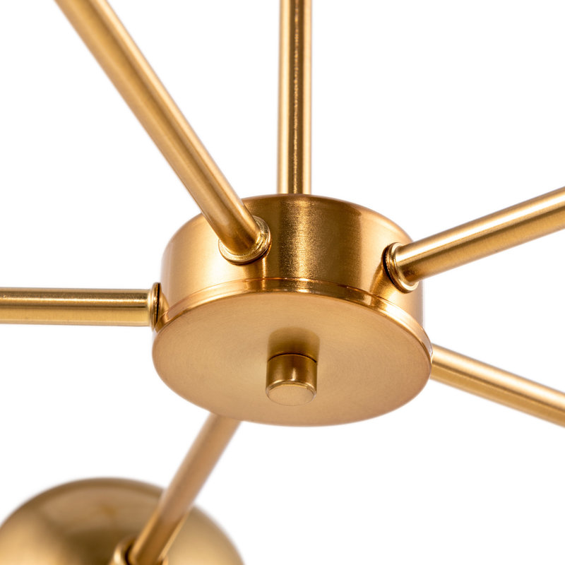 Satin Gold 5-Light Sputnik Chandelier with Clear Glass Globes