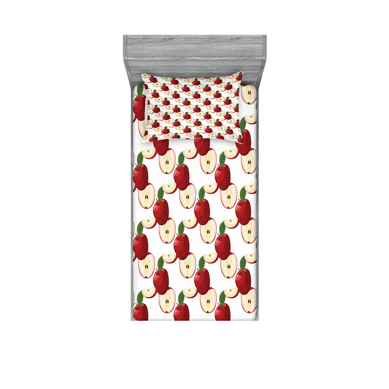 Drap-housse et coussin décoratif Ambesonne, Ensemble de draps-housses pour lit simple + 2 taie