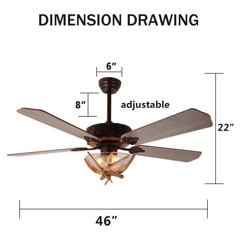  Ventilateur de plafond 52 po avec ensemble d'éclairage