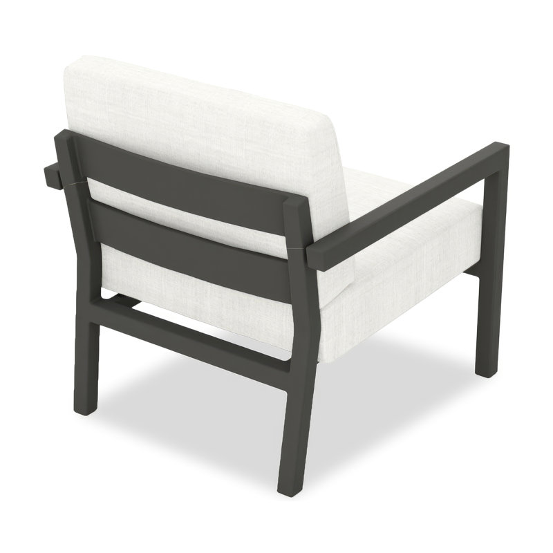 Vivant Patio Chair with Sunbrella® Cushions, Canvas Natural Sunbrella® Canvas, White