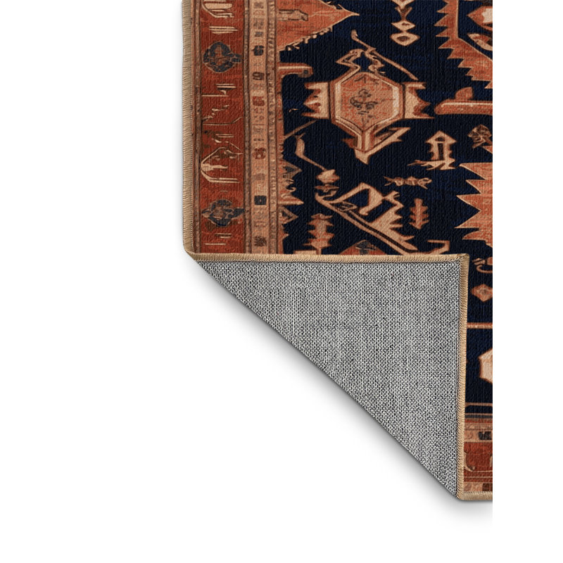 Tapis brun lavable à la machine, Rond 5 pi