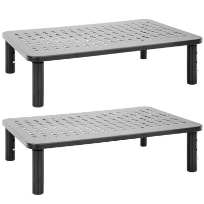 Mount-It! Height Adjustable Metal Monitor Riser 2-Pack Fits Up to 32" Screens, 44 Lbs. Capacity