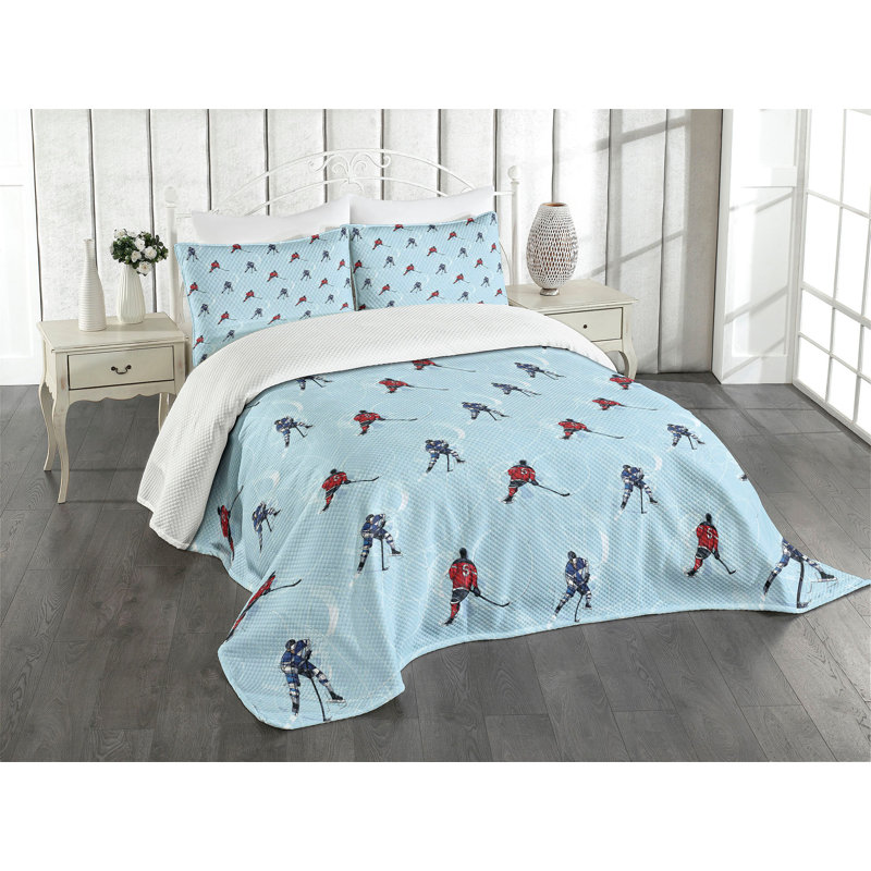 Queen Black Quilted Polyester Bedspread Set with Shams