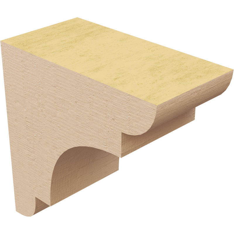 New Brighton cèdre brut grain de bois TimberThane Corbel, apprêté brun clair, H 4 po x l 2 po x P 4 po