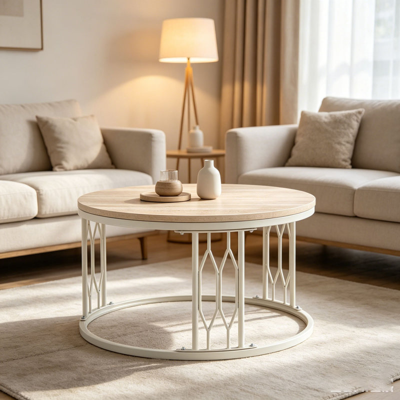 Table basse 27,5 pouces, White,Wood