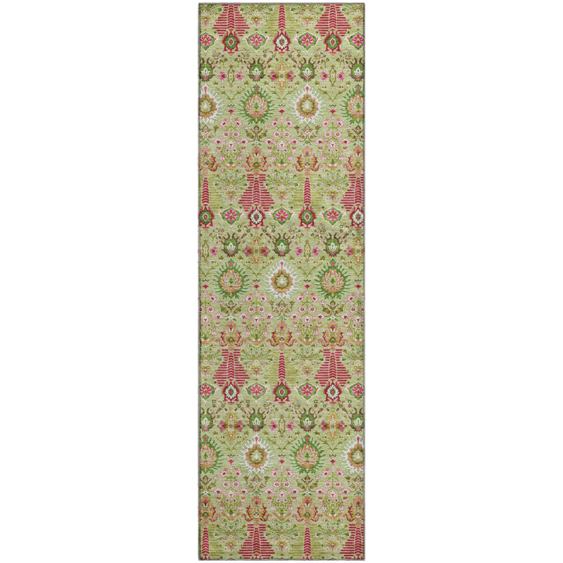 Tapis de qualité supérieure lavable à la machine Mayfield AMF2251 Global, Tapis de couloir 2 pi 3 po x 7 pi 6 po, Aloès