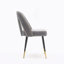 Ensemble de 2 pièces, chaise de salle à manger rembourrée en velours gris avec têtes de clou