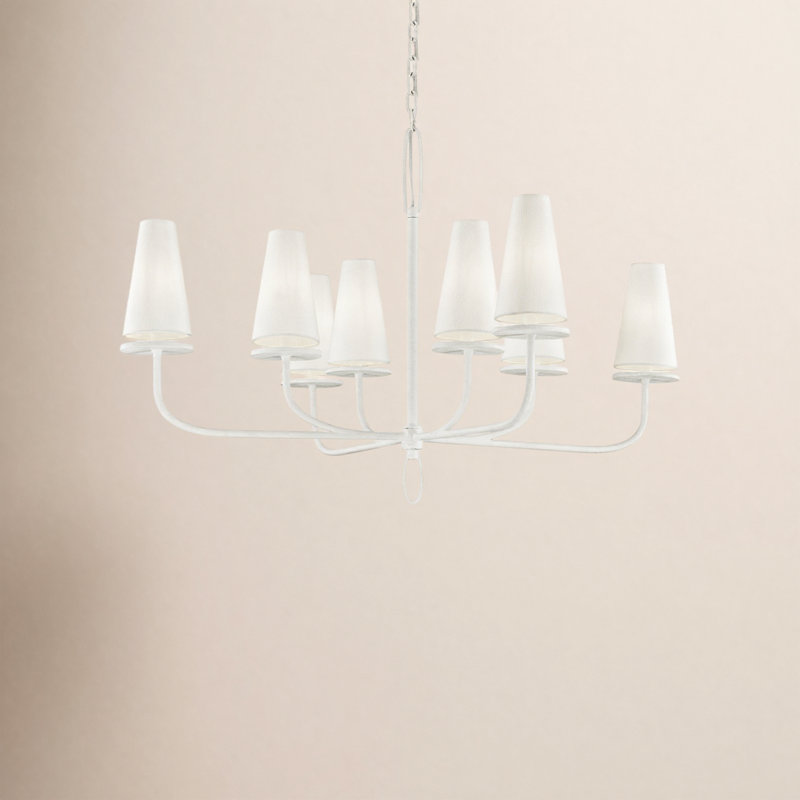 Marcel 8 - Light Chandelier, Gesso White