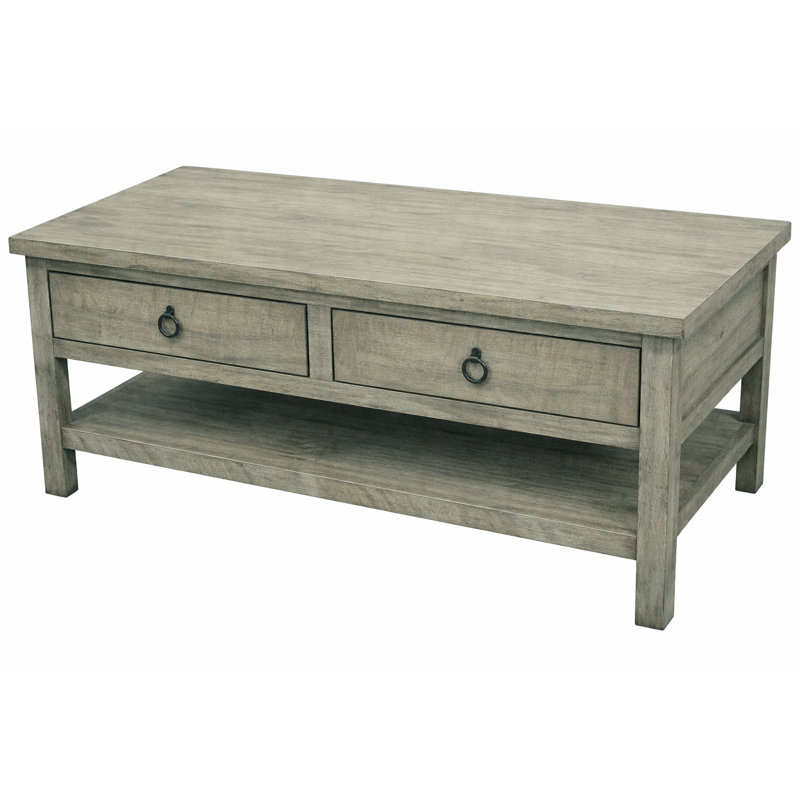 Bloomingdale Solid Wood Coffee Table, Rustic Light Blue
