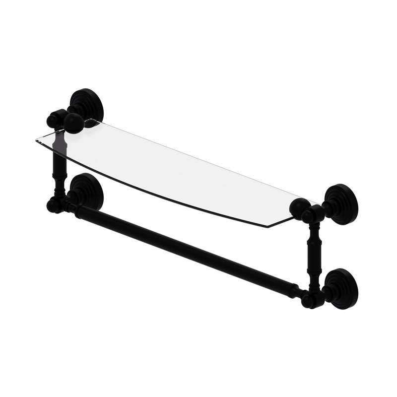 Beresford Bracket Shelf with Towel Bar, 5" H x 22.2" W x 6.1" D, Matte Black