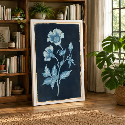 Pale Blue Botanical - Wrapped Canvas