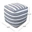 Pouf en tissu fabriqué à la main Lani, naturel avec noir