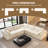 Boneless V-Shaped Modular Corner Sectional 5-Piece Plush Corduroy Sofa,118"W Cloud Couch,No Assembly Required Boneless Couch-814862073
