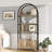 Arched Bookshelf, Bookcase with Doors Storage, 71.5 Inches Tall Industrial Book Shelf with Sturdy Metal Frame and Quality Boards, Freestanding Display Shelving-1471117523