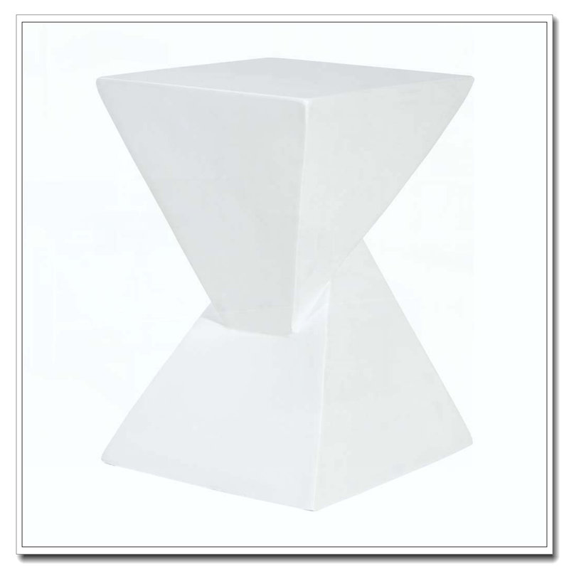 Outdoor Side Table, White