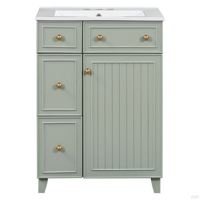 24-Inch Bathroom Vanity Cabinet With Ceramic Sink