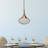 1-Light Integrated LED Indoor Antique Gold Hanging Mini Pendant with White Acrylic Lens and Oval Caged Wire Sphere-1953848230