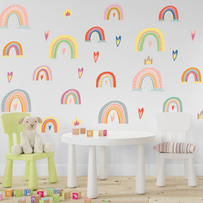 Cheerful Nursery Cute Rainbows Wall Sticker