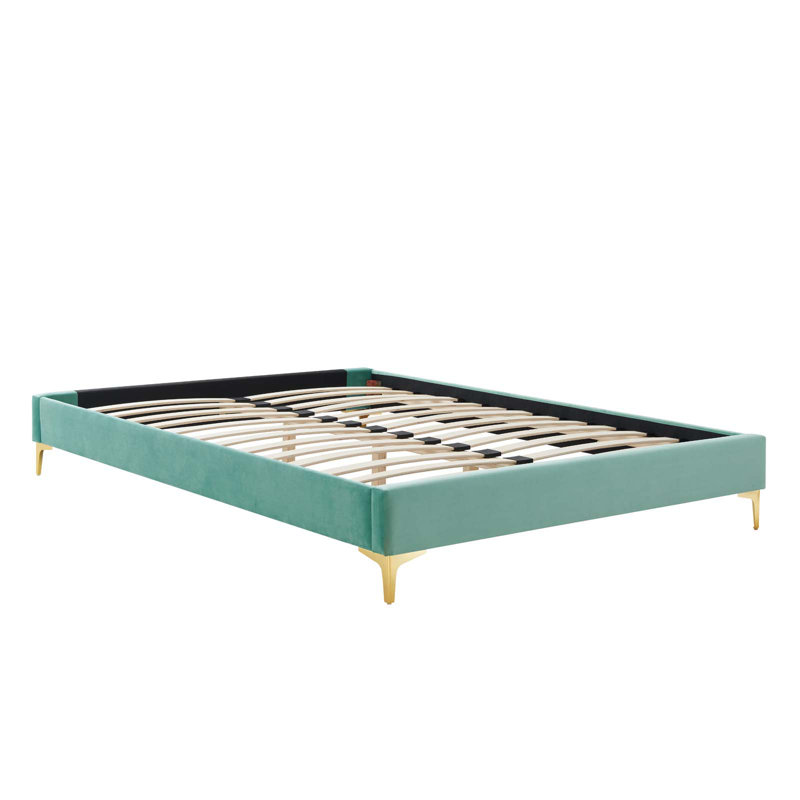 Sutton Performance Velvet Bed Frame, Mint, Queen