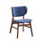 Of 2 Blue Dining Side Chairs - , Water, Scratch, Oil , Mid-Century Modern Style, Comfortable, Walnut Finish Wood 2Pcs Scratch & Back-1172456518