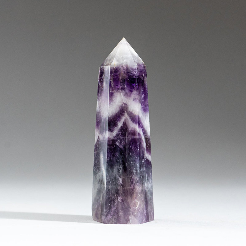 Polished Chevron Amethyst Point from Brazil (0.25 lbs)