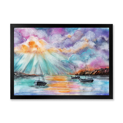 Sunseat Boats Sea - reproduction sur toile