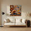 Art mural en métal brun de l'Action de grâce de style scandinave brun-623244853