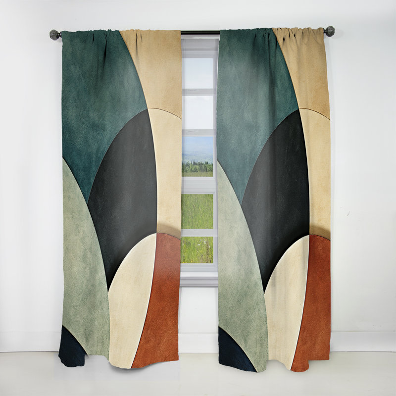 Emi Abstract Echoes Swirls I - Abstract Collages Curtain - Velvet Room Darkening - 1 panel, 52" W x 84" L