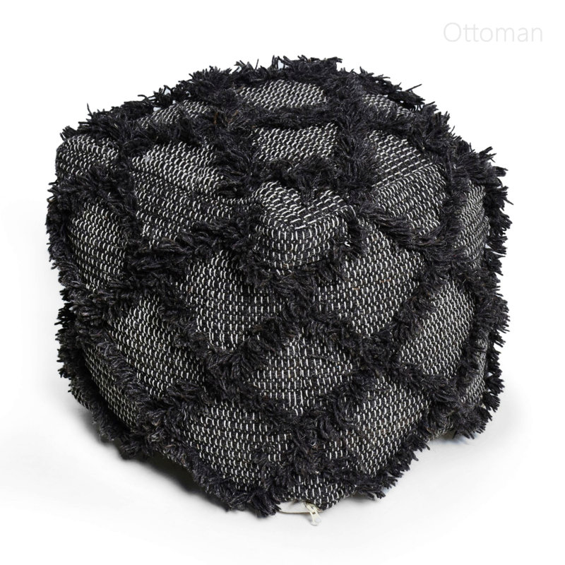 Jumanji Handcrafted Wool And Cotton Pouf