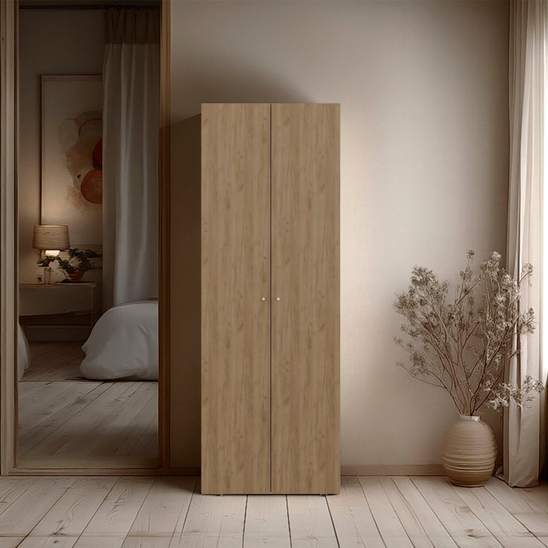 Grande armoire-penderie blanche à 2 portes, Blanc