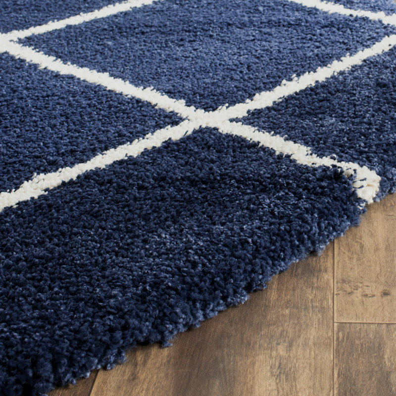 Rizco Shag Performance Geometric Rug, Round 7'