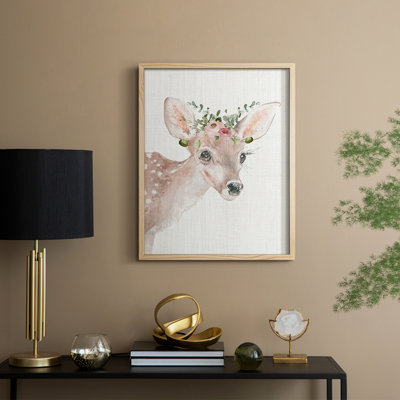 Dressy Fawn Framed Print - Solid Wood