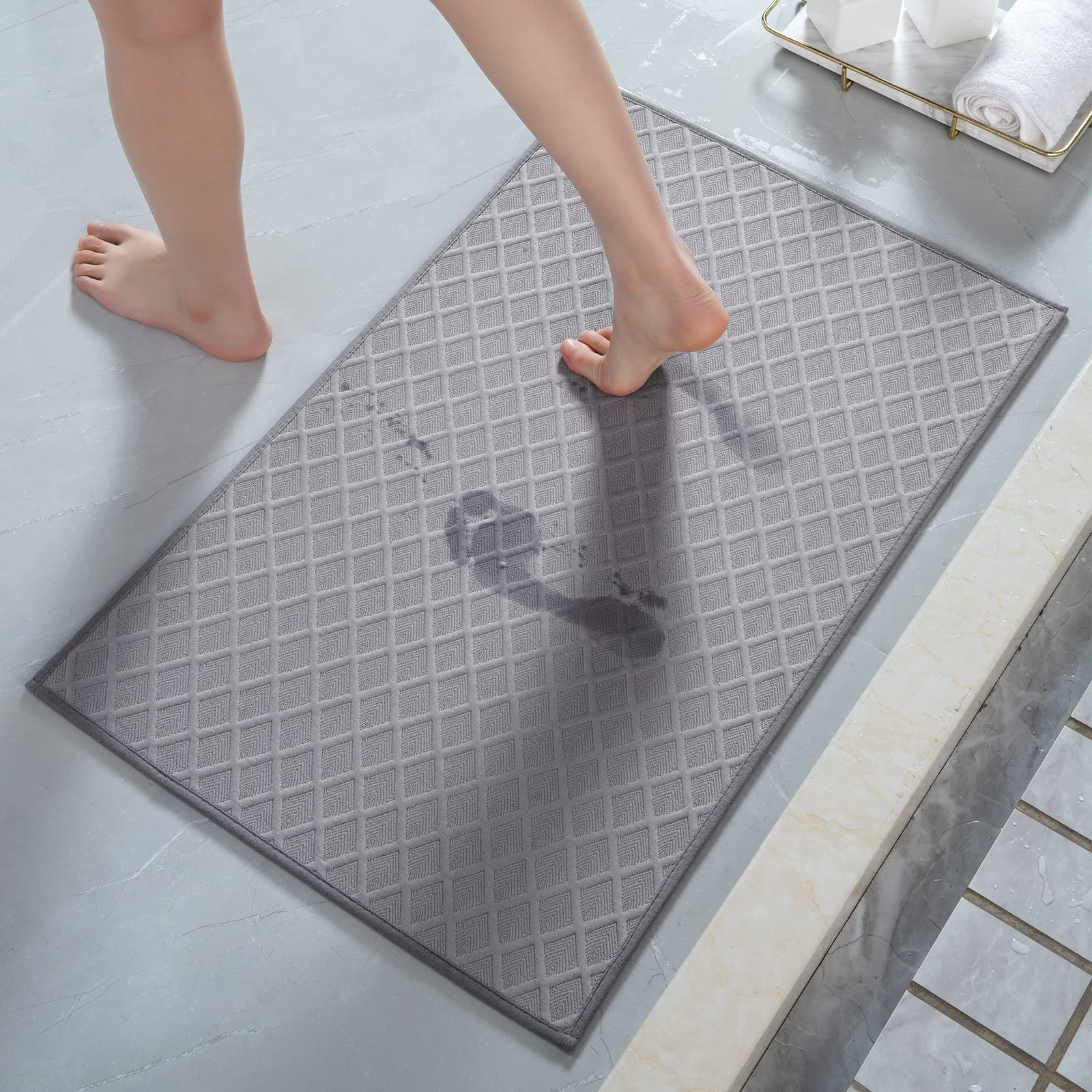 Latitude Run® Ultra Thin Bathroom Rugs, Rubber Backed Bath Mats For ...