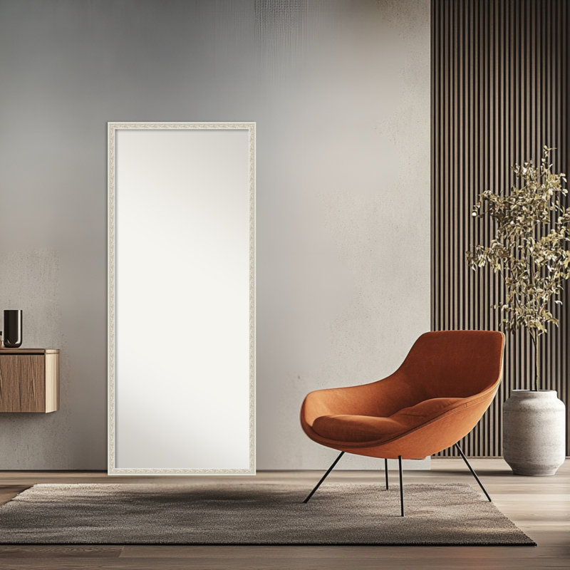 Miroir de plancher pleine longueur Bethany, Argent argent