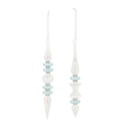 Iridescent Finial Drop Ornament (Set of 24)