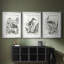 Linocut Style Seabird I - Impression personnalisée de qualité supérieure avec cadre mat - 3 pièces-639978611-639978621
