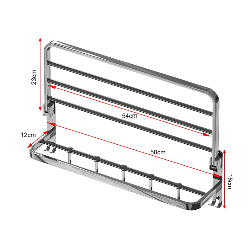 Wall Mounted Required Towel Rack, Silver