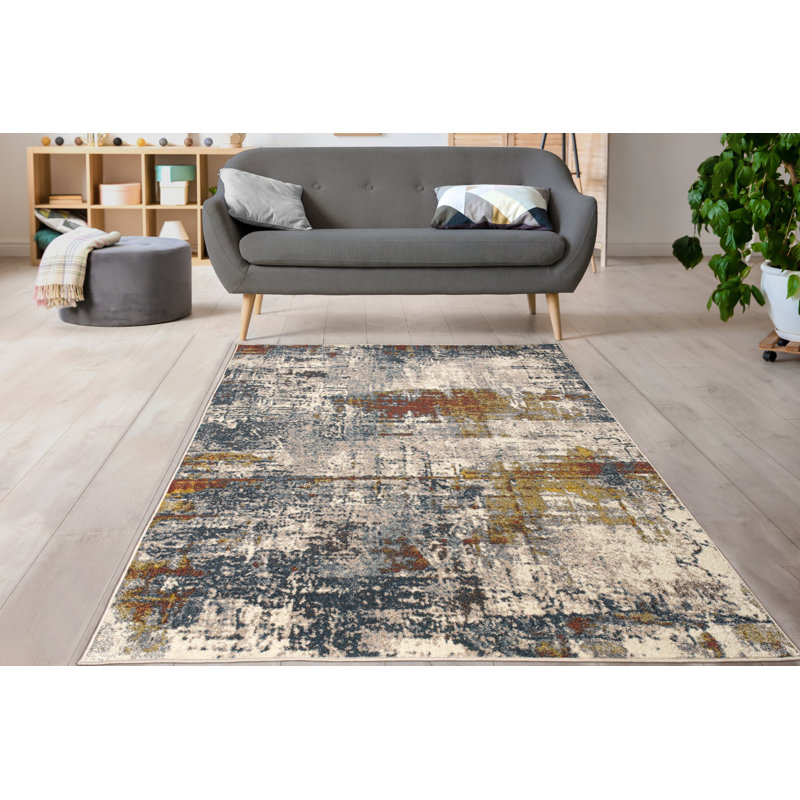 Oklee Abstract Indoor Rug, Rectangle 6'7" x 9'6"