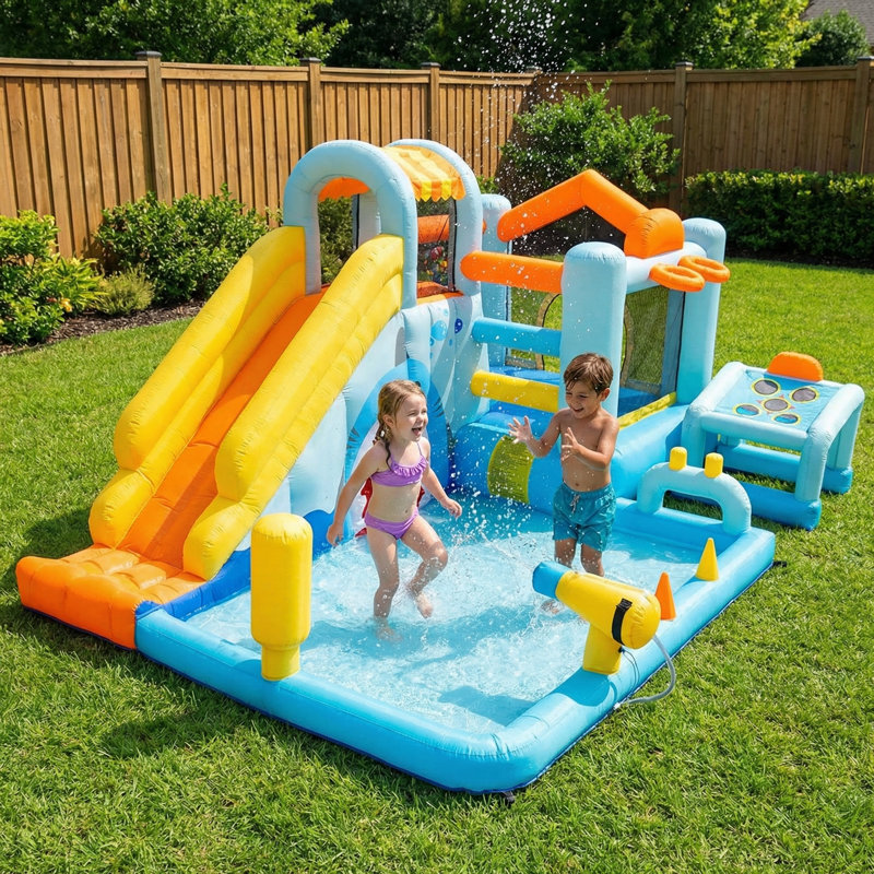 Jeu gonflable avec parc multi-activités Shark