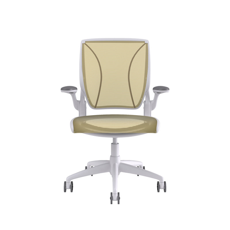 World Mesh Task Chair, Fixed, White, White