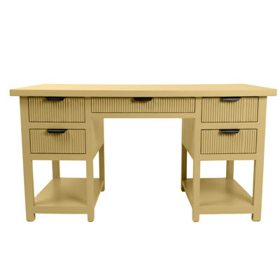 Modern Fluted Solid Wood Computer Desk