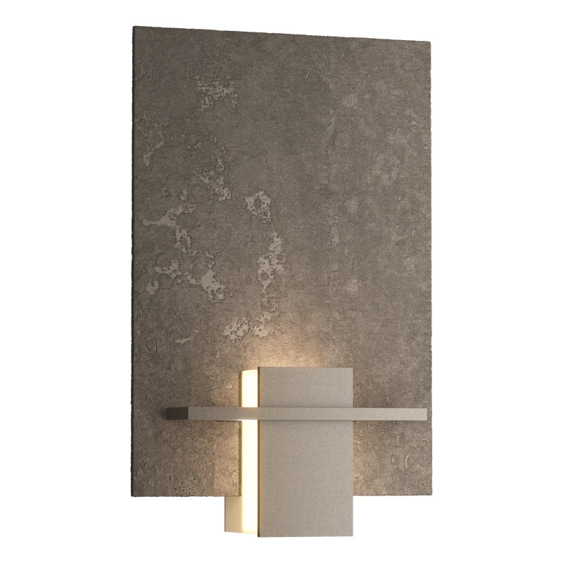 Aperture 1 - Light Flush Mounted Sconce, Dark Smoke, White Art Glass