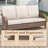 70.9" Pe Wicker Rattan Outdoor Furniture Set, 3 Seat Sofa With Deep Seat Cushions-129762285