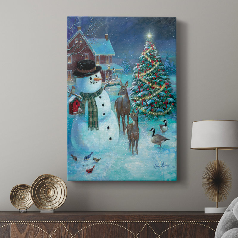 Frosty and Friends -Gallery Wraraped Cavas, H 48 po x l 32 po