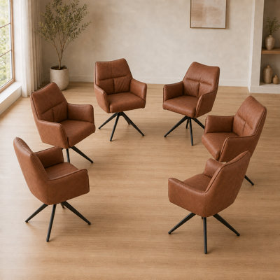  Taylors Creative Faux Leather Swivel Chairs Set For Dining Room And Livings Dining Room Chairs