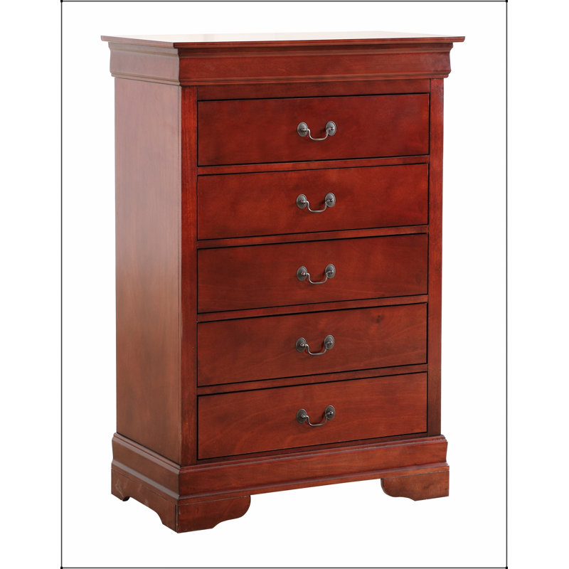 Commode traditionnelle Louis Phillipe G3100-CH avec tiroirs durables et finition cerisier élégante pour les chambres à coucher modernes
