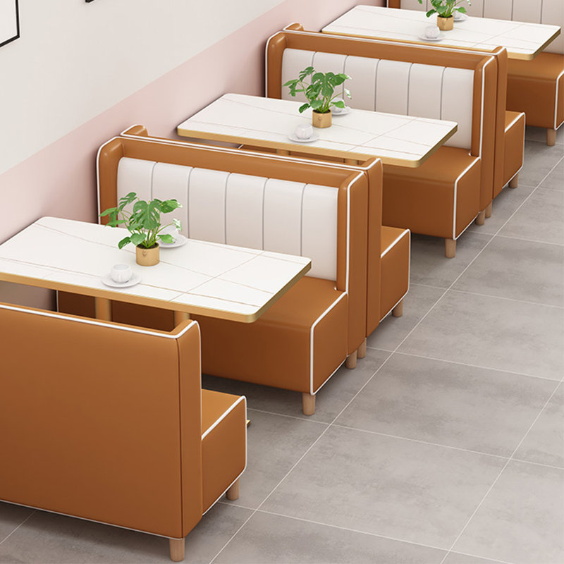 Banc rembourré Leathaire, Brun / blanc