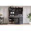 Buffet autoportant polyvalent avec huche et options de rangement abondantes-499687235