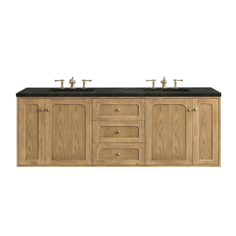 Laurent 72'' W Double Vanity, Light Natural Oak, Phantome Eclos, 8" Widespread