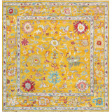 Oushak Southwestern Area Rug in Yellow